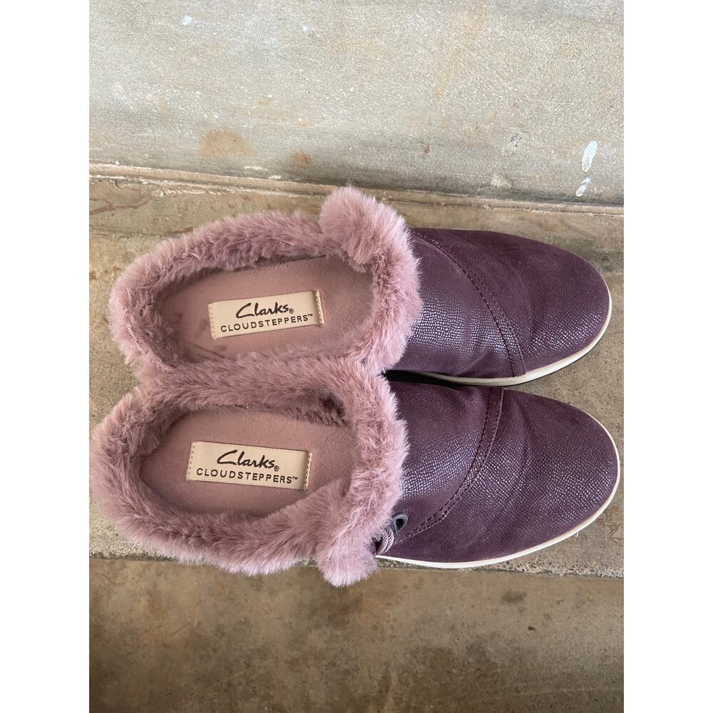 Clarks Cloudsteppers Breeze Myth Faux Fur Slip On Mules - Picture 5 of 7